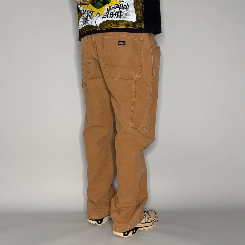 Vintage 90s Dickies Carpenter Pants 36x32 Baggy Wide Leg Fit Tan